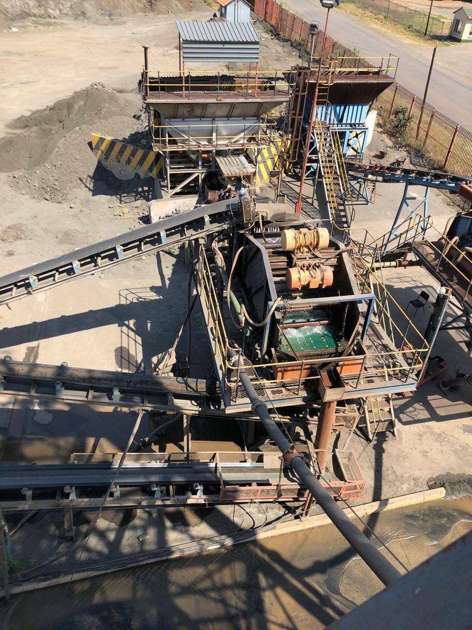 Aerial view of processing machinery