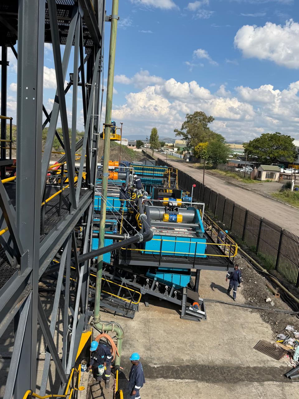 Aerial view of new processing equipment