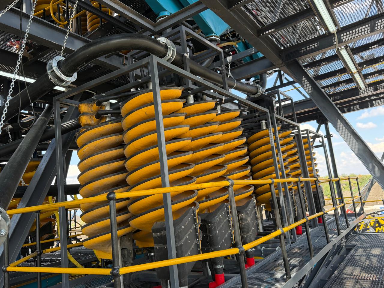 Close-up of new spiral separator banks